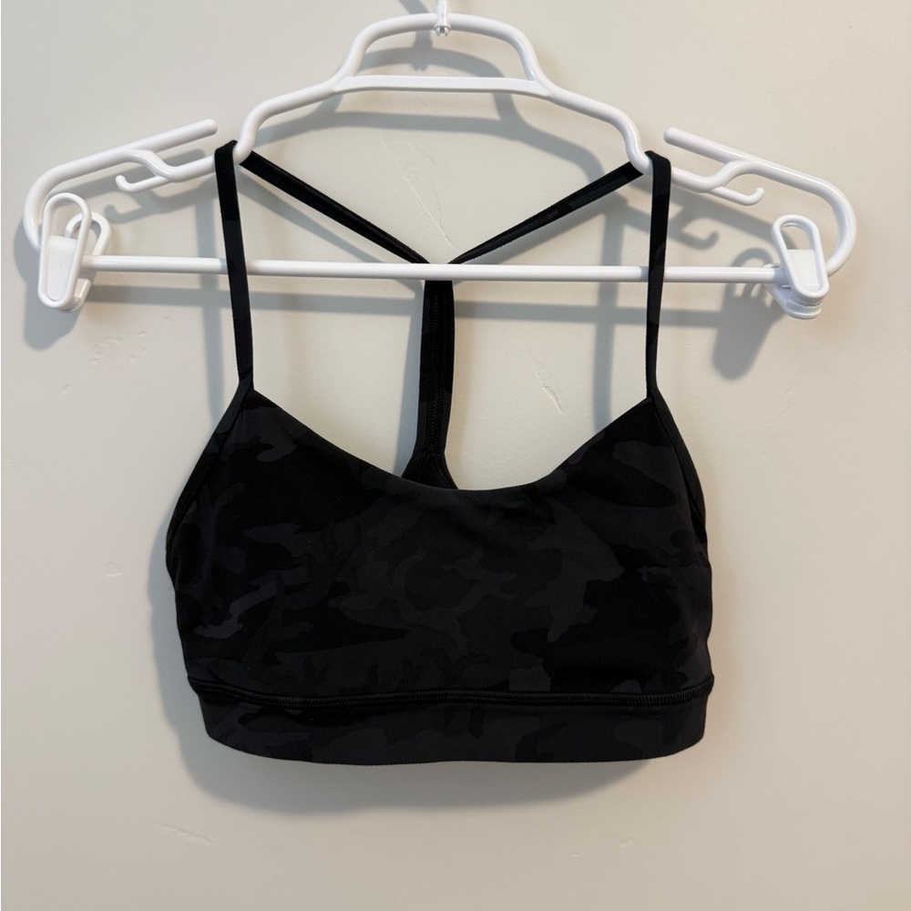 Lululemon Flow Y Black Camo Sports Bra